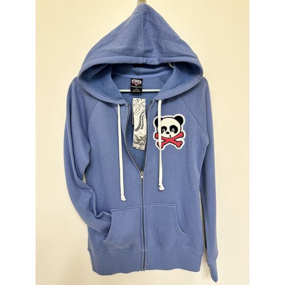 NEW Superfresh Panda & Crossbones Womens Full Zip Hoodie Hoodie Sweatshirt Small - Picture 9 of 9